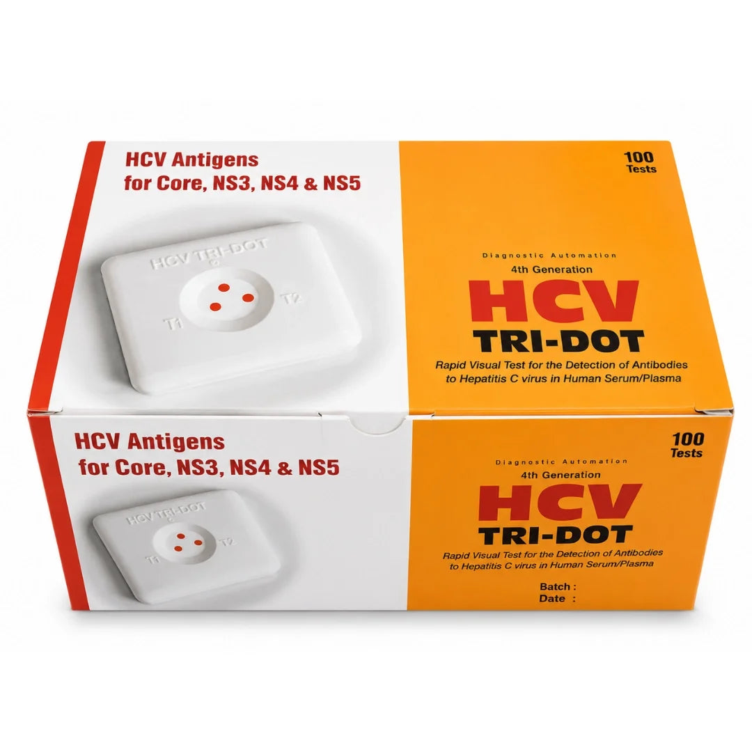 Buy J. Mitra HCV TRI-DOT 25 Test Pack for rapid HCV antibody screening in serum or plasma. 4th Generation, Flow-Through Technology, results under 3 minutes.
