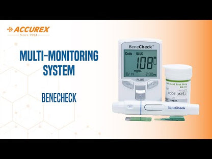 Accurex BeneCheck Plus Uric Acid Meter | Portable Uric Acid Monitoring System | Professional & Home Use Analyzer