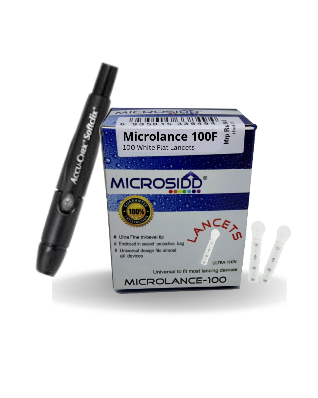 Accu-Chek Softclix Lancing Device Combo + Microlance 100F Lancets (100 Count) 