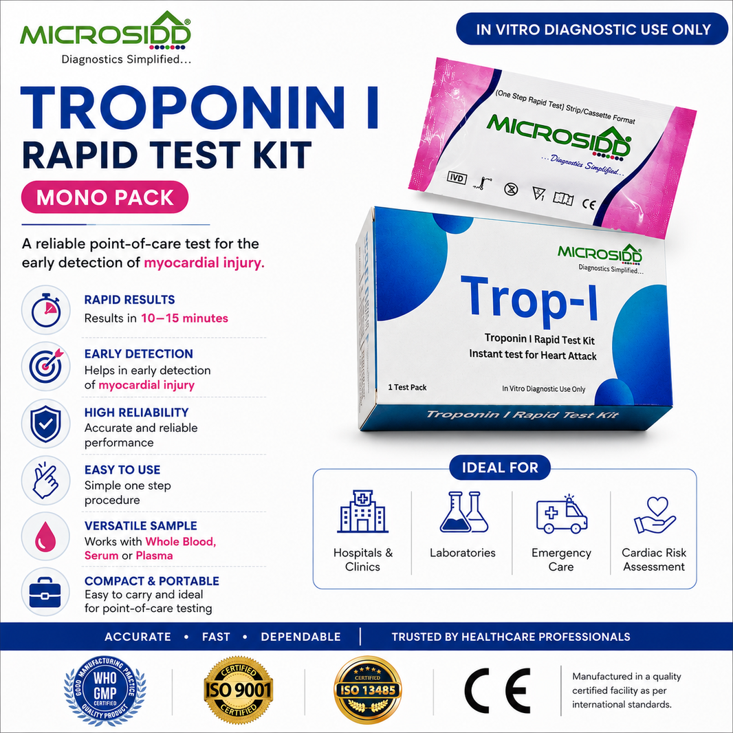Microsidd Troponin I Rapid Test Kit positive negative and invalid result interpretation guide