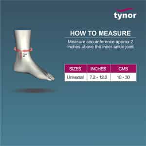 Tynor Ankle Support J12 | Neoprene Universal Ankle Brace | Adjustable Compression Support for Sprain, Ligament Injury & Sports Recovery