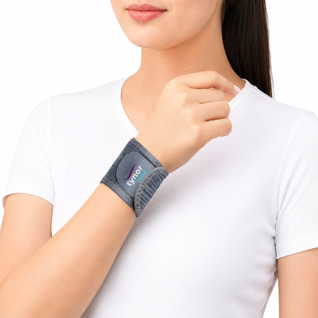 Tynor E05 Wrist Brace Double Lock | Grey Wrist Support – S, M & L