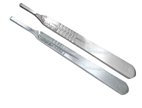 Vaishanav Precision Scalpel Handle No. 3 and No. 4 Combo - Surgical Instrument Kit for Medical and Craft Use