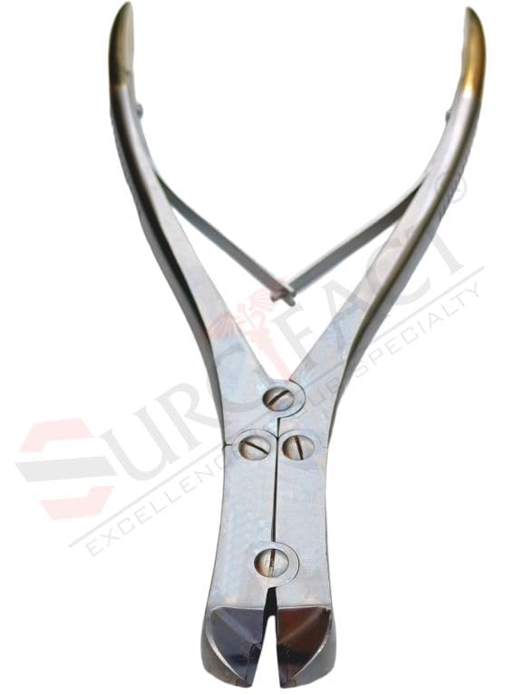 Surgifact Premium 10" Tungsten Carbide Wire Cutter Angled Jaw for Clean and Precise Cuts - Durable TC Cutting Tool