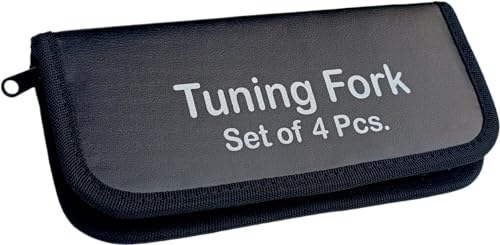 Vaishanav Precision Tuning Fork Set - 128Hz, 256Hz, 512Hz, 1024Hz with Protective Pouch | Perfect for Sound Healing, Chakra Balancing, and Meditation