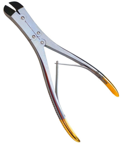 Surgifact Premium 10" Tungsten Carbide Wire Cutter Angled Jaw for Clean and Precise Cuts - Durable TC Cutting Tool