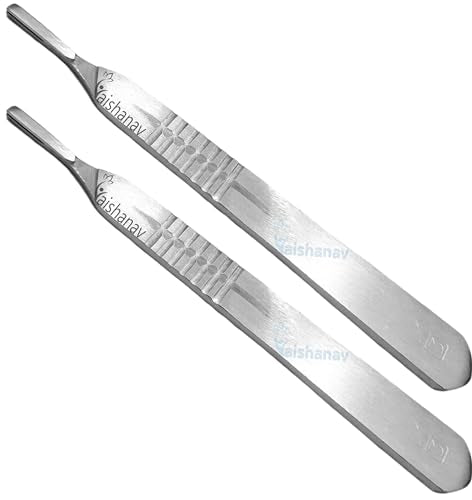Vaishanav Precision Scalpel Handle No. 3 Combo - Set of 2, Stainless Steel, Medical Grade