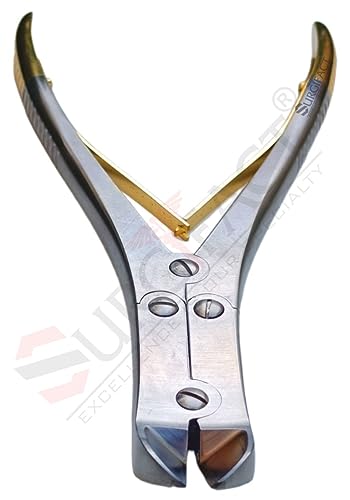 Surgifact Premium 9" Tungsten Carbide Wire Cutter Angled Jaw for Clean and Precise Cuts - Durable TC Cutting Tool