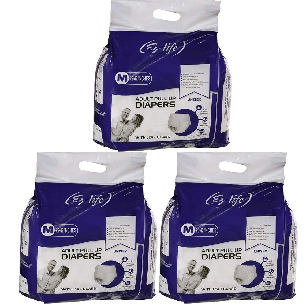 Adult Pull Up Diapers With Leak Guard EZ-LIFE Unisex Pack Of 3