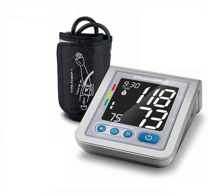 Choicemmed CBP1K2 Fully Automatic Digital Blood Pressure with Talking Function with Adapter and Batteries Included (Gray)