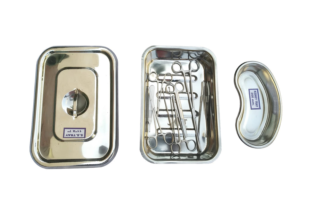 Vaishanav Professional Dressing Instrument Set (10 PCS) - Premium Stainless Steel Tools in Convenient Tray Packaging