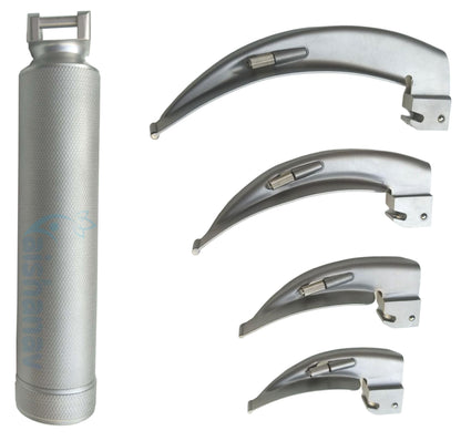 Premium Laryngoscope Set With 4 Intubation Blades & 1 Medium Handle By CYNAMED