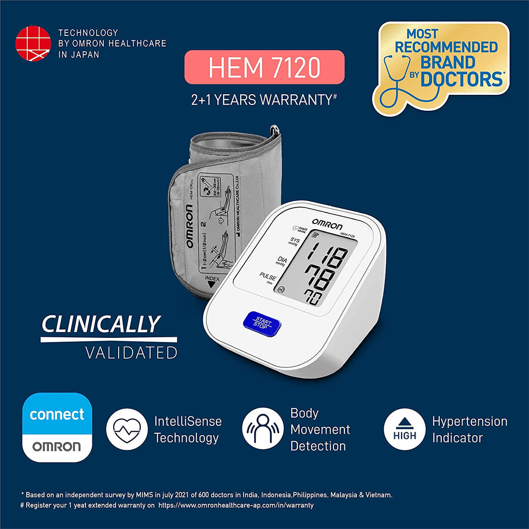 Omron HEM 7120 Fully Automatic Digital Blood Pressure Monitor