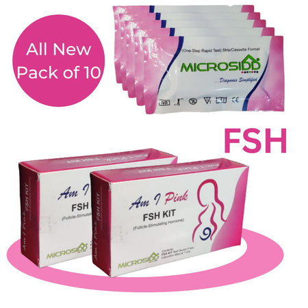 Microsidd FSH Test Kit for Menopause | Follicle Stimulating Hormone (FSH) Urine Test Kit | Pack of 5 Tests | Home Menopause Screening Kit