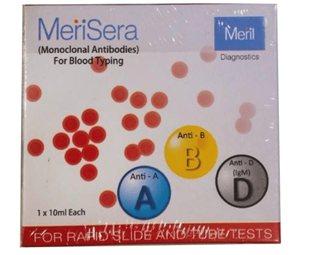 Meril MeriSera Anti A, Anti B & Anti D Blood Grouping Kit 3×10 mL