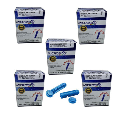 MICROLANCE-200R, Round blue glucometer lancets compatible with Oncall plus Dr Morepen Accusure Omron