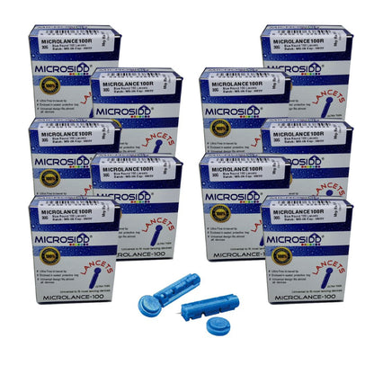 MICROLANCE-200R, Round blue glucometer lancets compatible with Oncall plus Dr Morepen Accusure Omron