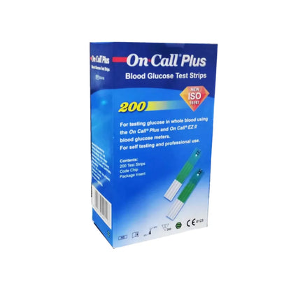 On Call Plus Blood Glucose Test Strips 200's Hospital Pack | Genuine ACON Strips | Microsidd